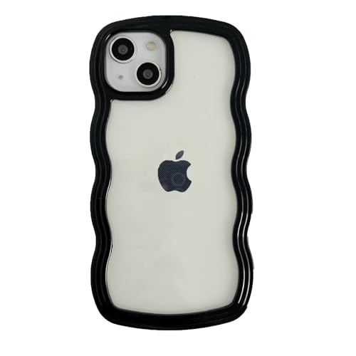 miyonsin Handyhülle für iPhone 14 Pro Max, Hülle Transparent Slim Silikon TPU für iPhone 14 Pro Max, Stoßfest Kratzfest Handyhülle für Frauen Mädchen Ganzkörper-Case, Schwarz von miyonsin