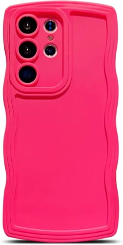 miyonsin Hülle für Honor 60 Pro, Niedliche lockige Wellen Rahmenform Muster Silikon Handyhülle, Flexible TPU Silikonhülle für Frauen Mädchen, Stoßfeste Schutzhülle für Honor 60 Pro, Rosa Rot von miyonsin