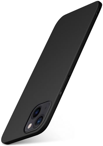 moex Alpha Case für Apple iPhone 15 Hülle minimalistisch Stoßfest und Leicht, Dünnste Handyhülle, Super Slim Schutzhülle Ultra Air Hardcase aus Kunststoff - Matt Schwarz von moex