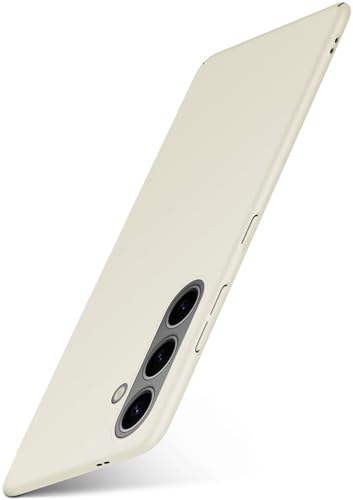 moex Alpha Case für Samsung Galaxy S24 Hülle minimalistisch Stoßfest und Leicht, Dünnste Handyhülle, Super Slim Schutzhülle Ultra Air Hardcase aus Kunststoff - Creme von moex