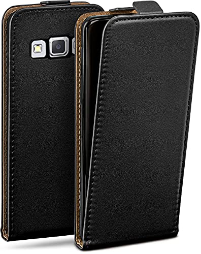 moex Flip Case für Samsung Galaxy A3 (2015) Hülle klappbar mit 360 Grad Schutz, Handyhülle mit Displayschutz, PU Leder Handytasche Lederhülle, Flip Case Cover Klapphülle, Schwarz von moex