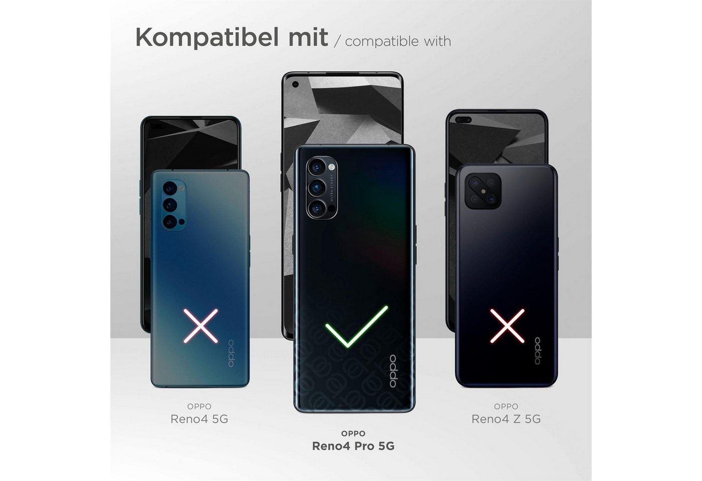 moex Handyhülle moex® Free Spirit für Oppo Reno4 Pro 5G, Hülle mit Band, Kette abnehmbar Handyband Handyhülle zum Umhängen von moex