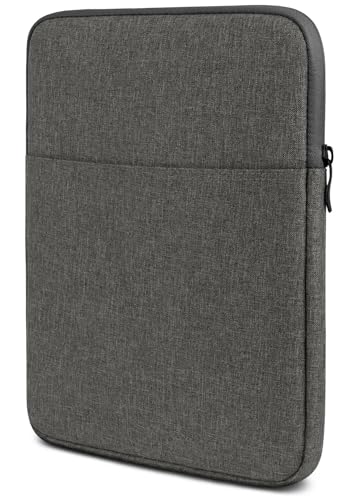 moex Tablet Tasche für Apple iPad (6. Generation - 2018) – Sleeve Hülle mit Fach für Zubehör, Polyesterfaser Schutzhülle Minimalistisch mit Reißverschluss, Wasserabweisend, Dunkelgrau von moex