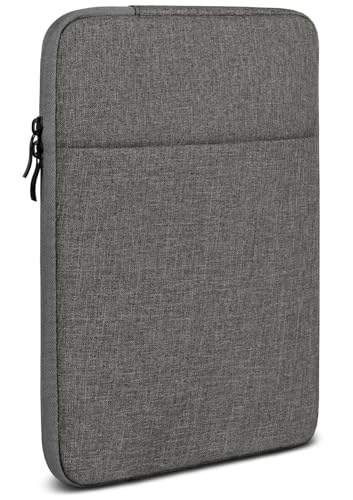 moex Tablet Tasche für Samsung Galaxy Tab S8 Plus – Sleeve Hülle mit Fach für Zubehör, Polyesterfaser Schutzhülle Minimalistisch mit Reißverschluss, Wasserabweisend, Dunkelgrau von moex