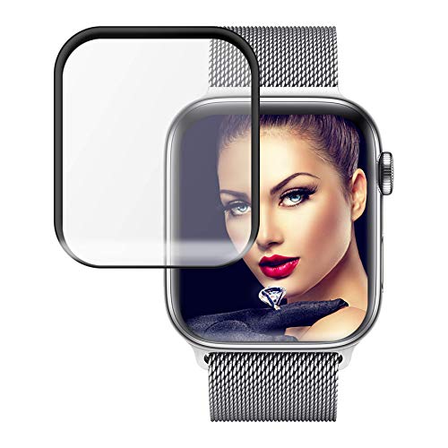 mtb more energy® Gewölbtes 3D Schutzglas für Apple Watch 4 (40 mm) - schwarz - komplette Display Abdeckung - Curved Tempered Glass Hartglas Glasfolie Schutzfolie von mtb more energy