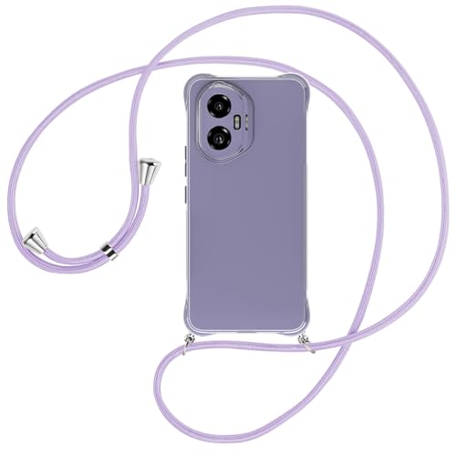 mtb more energy® Handykette kompatibel mit Honor 300 5G - violett/Metallteile: Silber - Smartphone Hülle zum Umhängen - Anti Shock Full TPU Case von mtb more energy