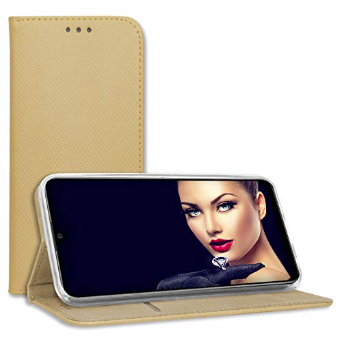 mtb more energy® Klapphülle Smart Magnet kompatibel mit Apple iPhone 12 Pro Max (6.7'') - Gold - Bookstyle - Klapp-Cover Hülle Wallet Case von mtb more energy