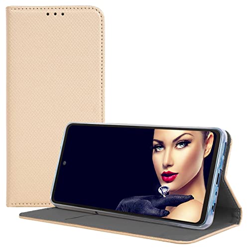 mtb more energy® Klapphülle Smart Magnet kompatibel mit Samsung Galaxy A34 5G - Gold - Bookstyle - Klapp-Cover Hülle Wallet Case von mtb more energy