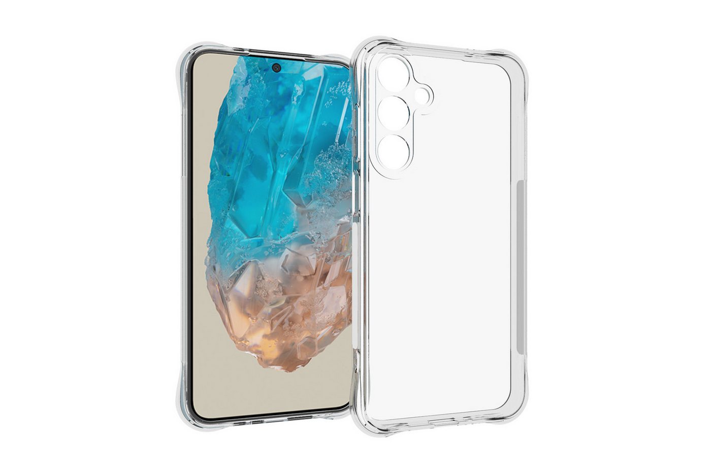 mtb more energy Smartphone-Hülle Clear Armor Case für Samsung Galaxy M35 5G, Transparente TPU Schutzhülle Case Backcover mit Anti-Shock Verstärkung von mtb more energy