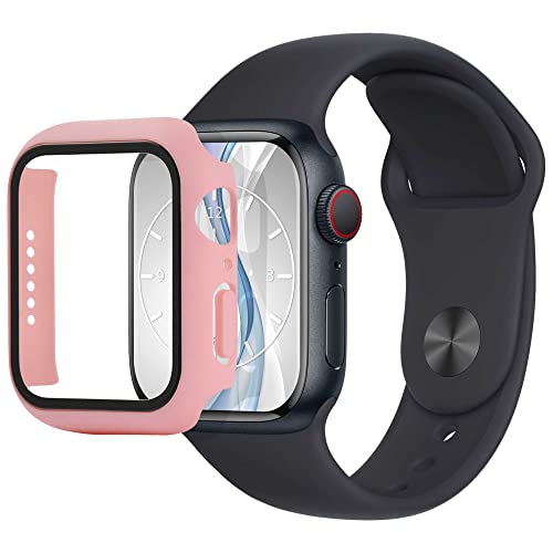 mtb more energy Hülle kompatibel mit Apple Watch 3 (42mm) - rosa - integrierter Displayschutz aus gehärtetem Glas - Rundum Schutz Bumper Gehäuse Schutzhülle Tempered Glass von mtb more energy