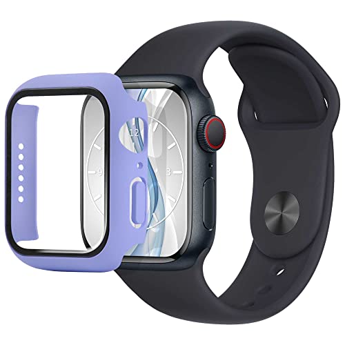 Hülle kompatibel mit Apple Watch 4, 5, 6, SE (40mm) - Flieder - integrierter Displayschutz aus gehärtetem Glas - Rundum Schutz Bumper Gehäuse Schutzhülle Tempered Glass von mtb more energy