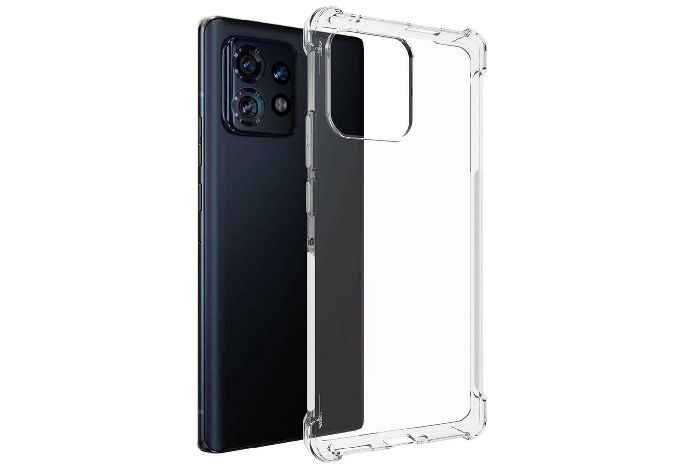 mtb more energy Smartphone-Hülle Clear Armor Case für Motorola Edge 40 Pro (Moto X40), Transparente TPU Schutzhülle Case Backcover mit Anti-Shock Verstärkung von mtb more energy