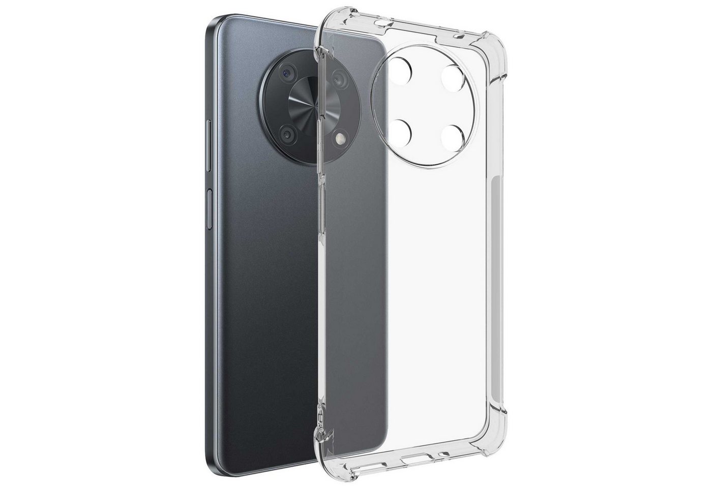 mtb more energy Smartphone-Hülle Clear Armor Case für Huawei nova Y90 4G (6.7), Transparente TPU Schutzhülle Case Backcover mit Anti-Shock Verstärkung von mtb more energy