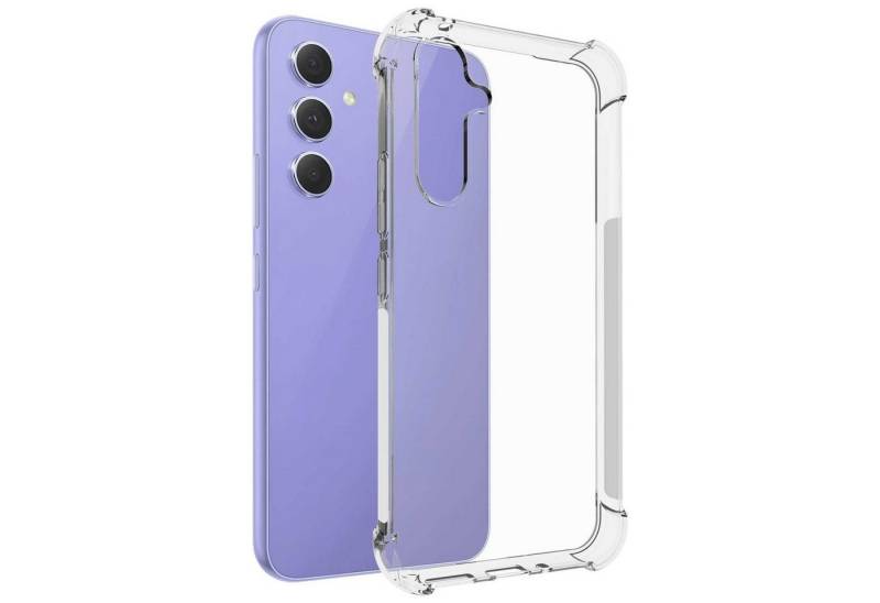 mtb more energy Smartphone-Hülle Clear Armor Case für Samsung Galaxy A54 5G (6.4), Transparente TPU Schutzhülle Case Backcover mit Anti-Shock Verstärkung von mtb more energy