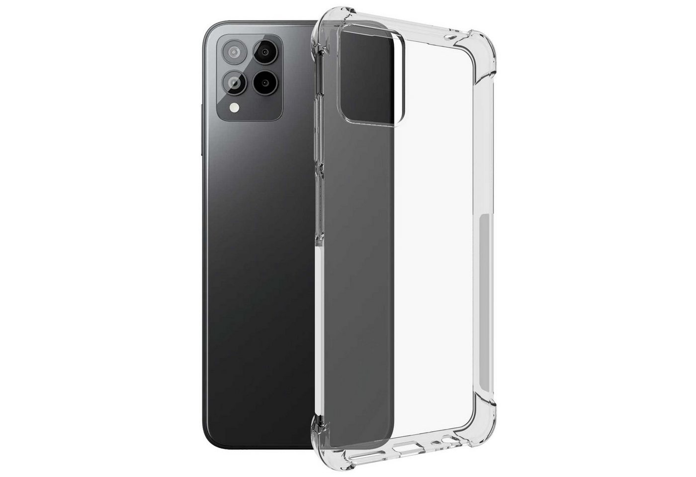 mtb more energy Smartphone-Hülle Clear Armor Case für Telekom T Phone Pro, T-Mobile Revvl 6 PRO 5G, Transparente TPU Schutzhülle Case Backcover mit Anti-Shock Verstärkung von mtb more energy