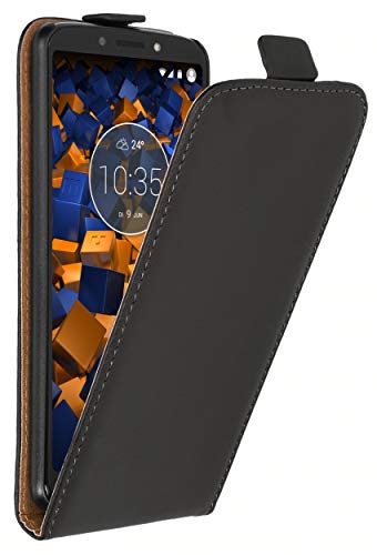 mumbi Tasche Flip Case kompatibel mit Motorola Moto G6 Play Hülle Handytasche Case Wallet, schwarz von mumbi