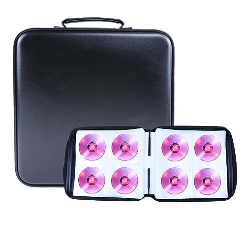 DVD Tasche Aufbewahrung, CD Tasche für 160 Discs 30 x 28.5 x 5.5CM Hartplastik Case schützende CD-Wallet mit Doppelreißverschluss DVD Hüllen Organizer zum Spiele Disc für Haus Auto Büro Reisen von mumisuto