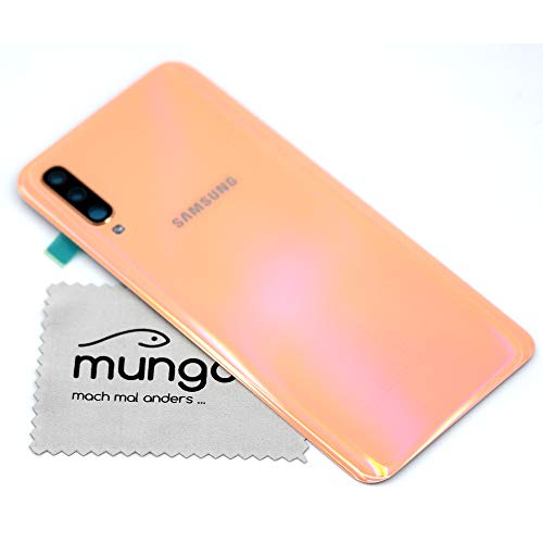 Akkudeckel für Samsung Original für Samsung Galaxy A50 A505F Coral Orange Backcover Deckel Rückwand mit mungoo Displayputztuch von mungoo mach mal anders ...