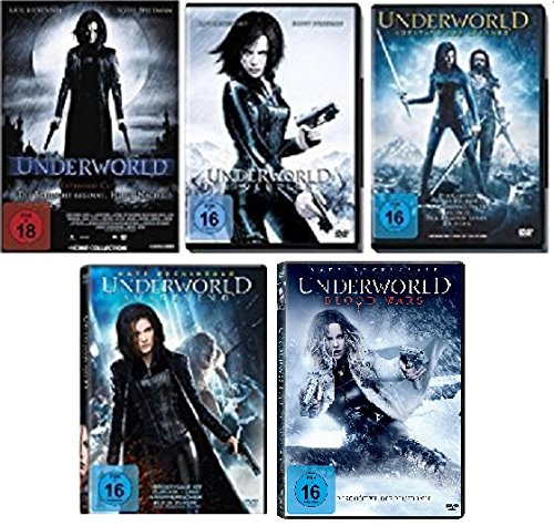 Underworld 1-5 (Underworld - Evolution - Aufstand der Lykaner - Awakening - Blood Wars) FSK-18 DVD Set - Deutsche Originalware [6 DVDs] von music-movie-more