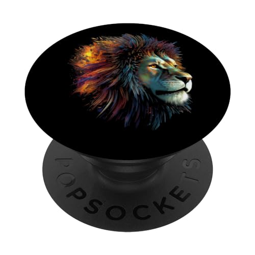 Löwe Artwork - Fantasy Zoo Tier Löwe PopSockets mit austauschbarem PopGrip von @n!mal