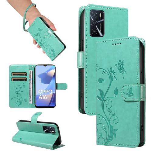 nancencen Hülle für Oppo Realme V11 5G Handyhülle, Premium Leder Wallet Schutzhülle Silikon TPU Stoßfest [Kartenfächer] [Standfunktion] Outdoor Flip Case Cover, Grün von nancencen