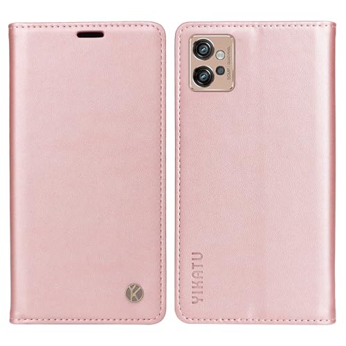 nancencen Kompatibel mit Motorola Moto G32 Hülle, PU Leder Book Case Stoßfeste und Fallsichere Geldbörse Flip Schutzhülle für Motorola Moto G32, Roségold von nancencen