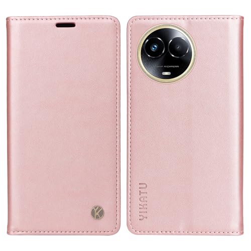 nancencen Kompatibel mit Oppo Realme 11 5G Hülle, PU Leder Book Case Stoßfeste und Fallsichere Geldbörse Flip Schutzhülle für Oppo Realme 11 5G, Roségold von nancencen