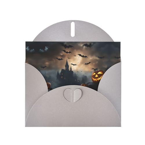 nanger Halloween Flying Bats 3 Thinking Of You-Grußkarten, blanko Innennotizen, für Geburtstag, Hochzeit, mit Umschlägen von nanger