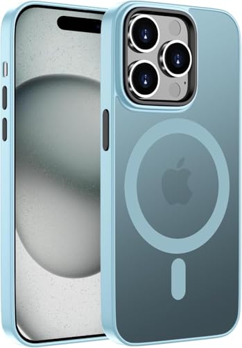 nashgear Magnetisch Hülle für iPhone 14 Pro 6,1 Zoll Kompatibel mit iPhone 14 Pro Case Durchscheinende Matt Handyhülle für iPhone 14 Pro Dünn Stoßfest Schutzhülle (Hellblau, iPhone 14 Pro) von nashgear