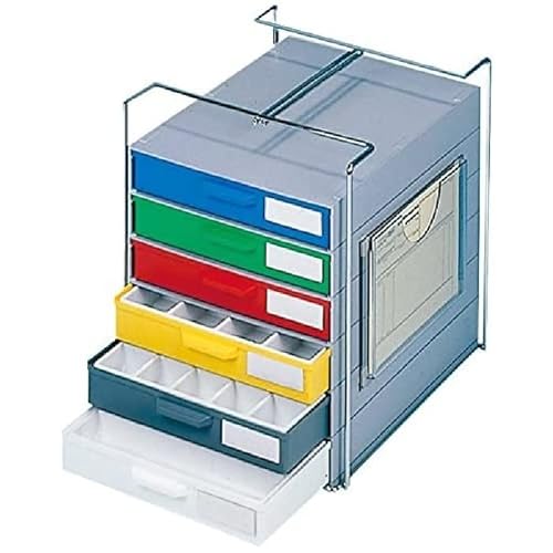 neoLab Carrybox mit 6 Ablagekästen, Farben Sortiert, 370mm x 300mm x 355mm von neoLab