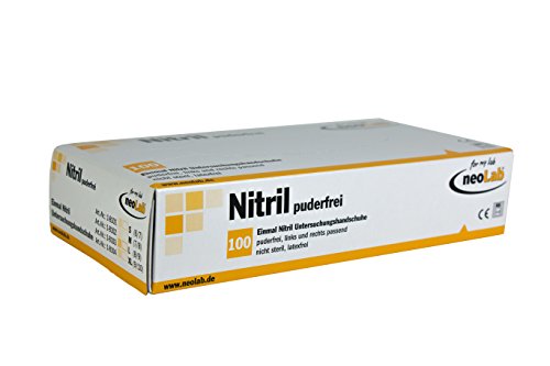 neoLab A18102 neoProtect Nitrilhandschuhe, puderfrei, Größe M (10-er Pack) von neoLab