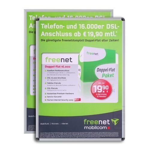 net-xpress Klapprahmen/Plakatrahmen CLASSIC 50x70cm 25mm Profil, Ecken:RONDO (abgerundet) von net-xpress