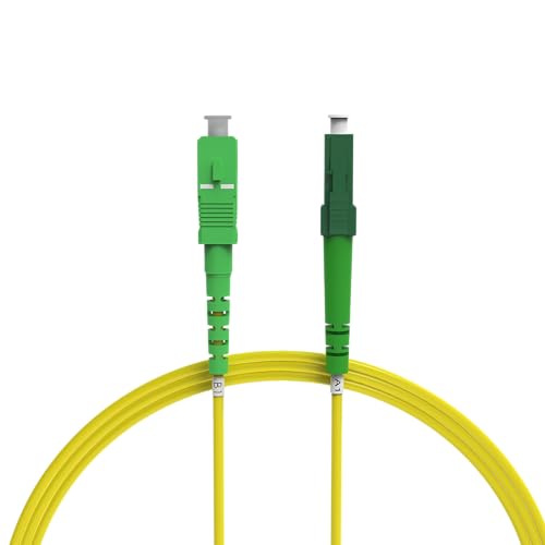 nexinex OS2 Glasfaserkabel LC/APC auf SC/APC (3m) Patchkabel | Simplex Singlemode FTTH Glasfaser LWL Lichtwellenleiter Kabel LC/SC von nexinex