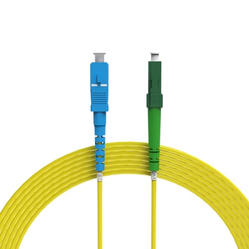 nexinex OS2 Glasfaserkabel LC/APC auf SC/UPC (25m) Patchkabel | Simplex Singlemode FTTH Glasfaser LWL Lichtwellenleiter Kabel LC/SC von nexinex