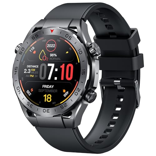 Smartwatch Fitnessuhr Sportuhr Wasserdicht mit Telefonfunktion: 1.42" Herren Smart Watch Bluetooth Anruf mit Schlafmonitor Schrittzähler Uhr Pulsuhr 100+ Sportmodi Fitness Armbanduhr für Android iOS von niizero