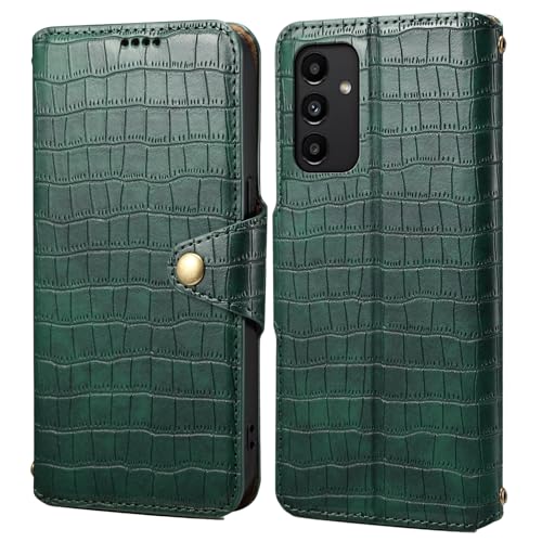 nincyee Klapphülle für Samsung Galaxy A13 5G, klassisches Krokodilmuster, PU-Leder, Klappständer, Brieftaschen-Schutzhülle mit Kartenschlitz, Grün von nincyee