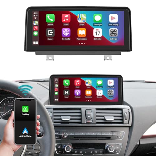 Ninetom 10,25 Zoll Autoradio-Touchscreen für 2008-2012 BMW 1er E81/E82/E87/E88 mit CIC-System, unterstützt Apple CarPlay/Android Auto/Mirrorlink/Navigation, Upgrade der Auto-Stereoanlage von ninetom