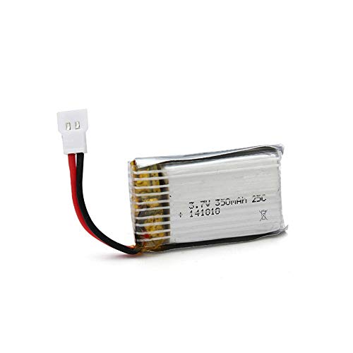 3.7V 350-mAh 1S Li-Po Akku, Lithium-Polymer Batterie mit XH 2.54 2P Molex-Stecker für RC Flugzeug, Quadcopter, Drohne, Hubschrauber, Auto, Cessna, Jet, kompatibel mit Volantex, Flybear und Spielzeug von njoyn