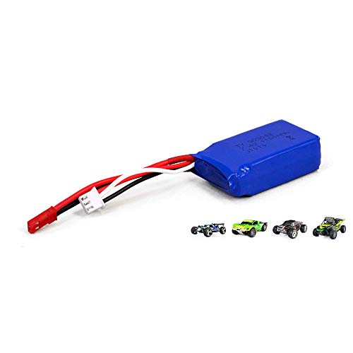 7.4V 1100-mAh 2S Li-Po Akku JST-Stecker für RC ferngesteuertes Auto, Fahrzeug, Car, Hubschrauber, Drohne, Spielzeug, Lithium-Polymer Batterie kompatibel mit WL-Toys A949-27, A959, A969, A979, K929 von njoyn