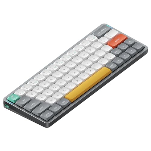 nuphy Air60 V2 Tragbar Mechanische kabellose Mini-Tastatur mit Beleuchtung,Unterstützung QMK/VIA Kompatibel mit Windows/Mac OS/Linux für Bluetooth 5.1/2.4GHz/(USB-C)-Grey Gateron Cowberry Switch von nuphy