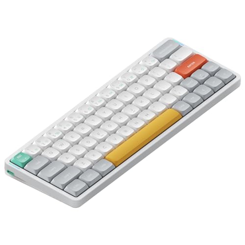 nuphy Air60 V2 Tragbar Mechanische kabellose Mini-Tastatur mit Beleuchtung,Unterstützung QMK/VIA Kompatibel mit Windows/Mac OS/Linux für Bluetooth 5.1/2.4GHz/(USB-C)-White Gateron Brown Switch von nuphy