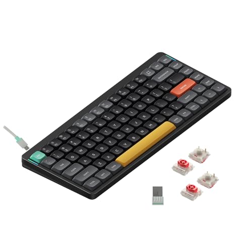 nuphy Air75 V2 Kabellose mechanische Tastatur, 84 Tasten RGB Hot-Swap Tastatur, unterstützt Bluetooth 5.1, 2.4G und kabelgebundener Verbindungc für PC/Laptop/Windows/Mac-Black Gateron Red Switch von nuphy