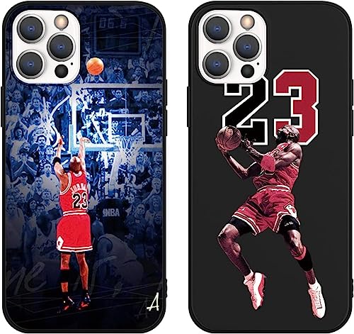[2 Stück] Handyhülle für Apple iPhone 15 Pro Hülle 6,1", Schutzhülle mit Basketball-Star 23 Design Silikon Schützt vor Stößen und Kratzern Premium TPU Case für iPhone 15 Pro, A1 von nurkorki