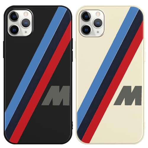 2 Stück Handyhülle für Huawei P30 Lite 6.15" Hülle mit Blue&Red Stripes Auto Muster, Kreative Motiv mit Silikon Weich TPU Schutzhülle,Kameraschutz Stoßfest Kratzfest Bumper Case von nurkorki