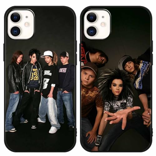 [2 Stück] Silicone Handyhülle für Apple iPhone 11 Hülle 6,1", Stoßfeste Kratzfeste Schutzhülle mit Tokio Hotel Band Muster Junge Bumper Cover Case für iPhone 11,Schwarz B2 von nurkorki