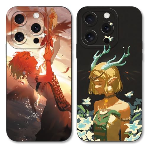 nurkorki 2 Stück Cartoon Anime Handyhülle für Samsung Galaxy S21 FE 5G 6.4", Cool The Legend of Zelda Muster Design Schutzhülle Weich TPU Silikon Stoßfest Bumper Case, Antlers von nurkorki