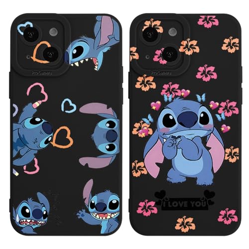 nurkorki 2 Stück Handyhülle für iPhone 13 Mini Hülle 5,4",Kawaii Anime Muster Frauen Mädchen Aesthetic Handyhülle,Silikon TPU Slim Fit Stoßfest Kratzfest Schutzhülle für iPhone 13 Mini,Comics von nurkorki