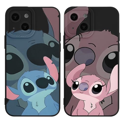 nurkorki 2 Stück Handyhülle für iPhone 16 Pro Hülle 6,3",Kawaii Anime Muster Frauen Mädchen Aesthetic Handyhülle,Silikon TPU Slim Fit Stoßfest Kratzfest Schutzhülle für iPhone 16 Pro,Schwarz von nurkorki