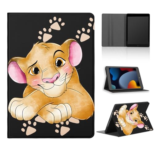 nurkorki Cartoon Tablet Hülle für Fire HD 10 2017/2019 10,1",Ultra Dünn Weiches Schwarz TPU Cute Anime Lion Löwe Muster Design Schutzhülle Flip PU Leder mit Standfunktion Stoßfest Case,Cool von nurkorki