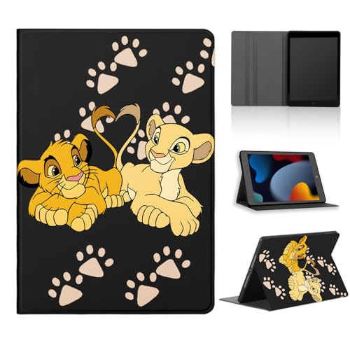 nurkorki Cartoon Tablet Hülle für Huawei MatePad 11 (2023) 11"/MatePad 11 Wi-Fi,Ultra Dünn Weiches Schwarz TPU Cute Anime Lion Löwe Muster Design Flip PU Leder mit Standfunktion Stoßfest Case,Pattern von nurkorki